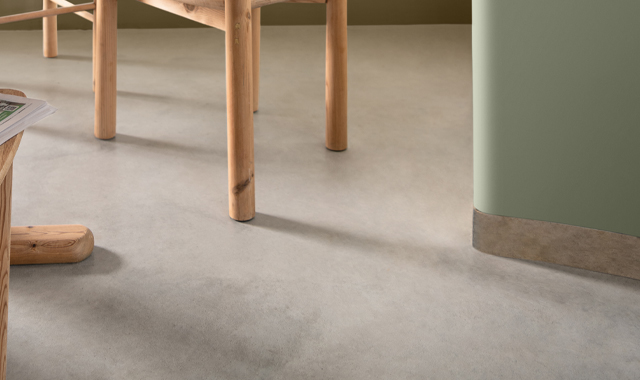 Marmoleum in een zachte steentint